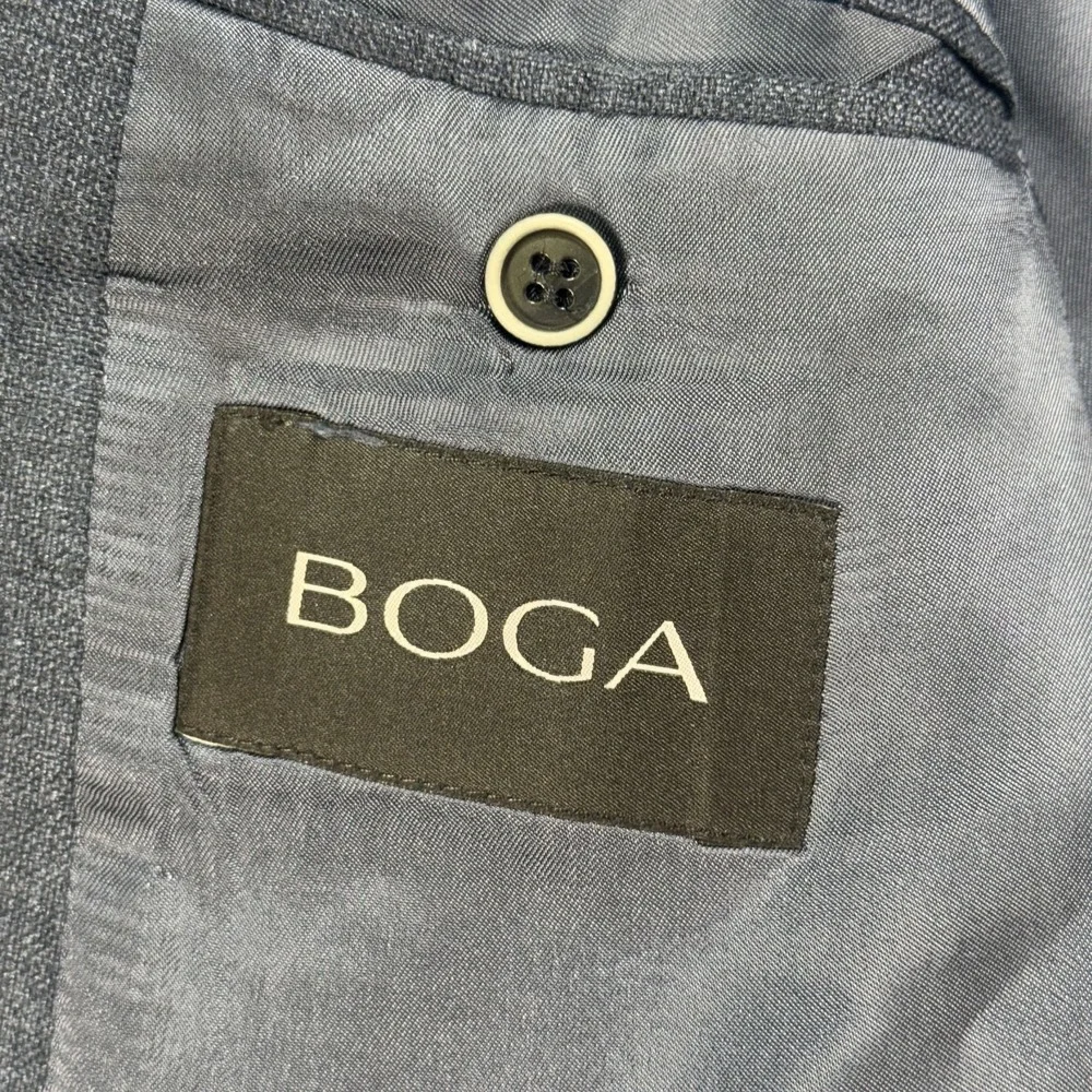 Boga Blazer Men's 40L Blue Silk Linen Blend Double Vented Casual Preppy Romania